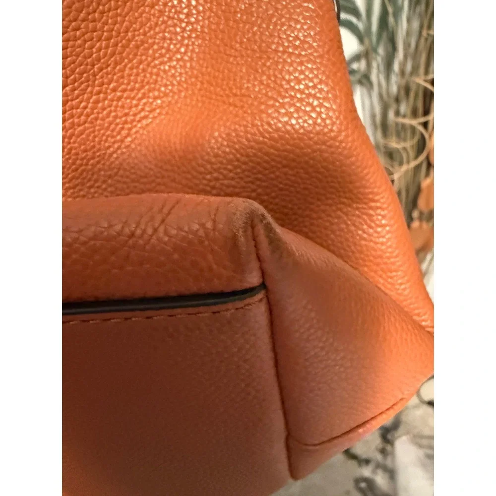 Kate Spade pebbled leather shoulder bag cognac brown gold hardware‎